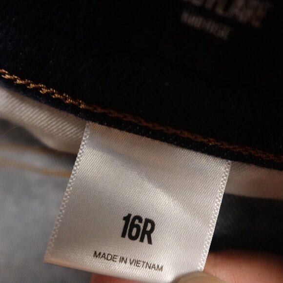 Express Jeans ’70s Flare Mid Rise Dark Wash Jean Women’s Size 16R - Picture 12 of 13